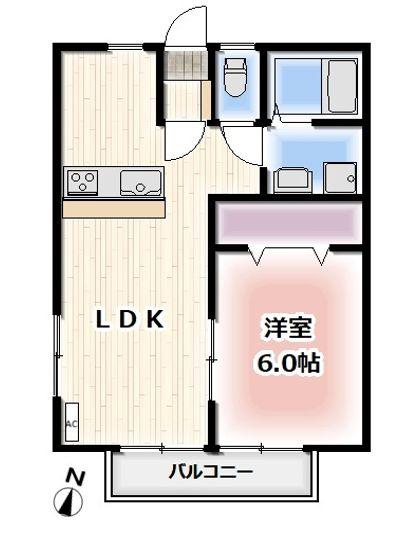 コーポレゾンデ-ル(1LDK/2階)の間取り写真