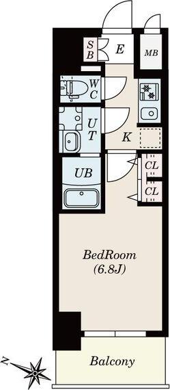 S-RESIDENCE熱田一番(1K/6階)の間取り写真
