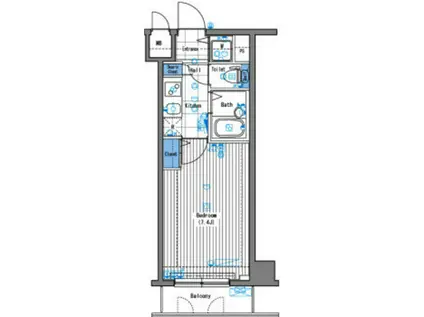 グランド・ガーラ三田(1K/3階)の間取り写真