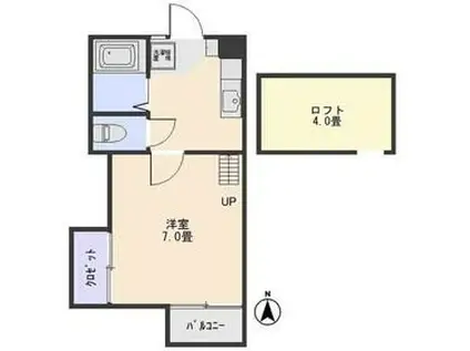 第1MHハウスA(1K/2階)の間取り写真