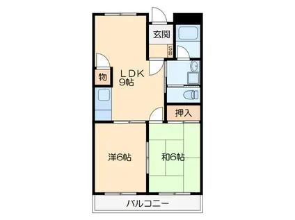 ツインアベニューB(2LDK/1階)の間取り写真