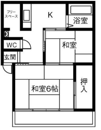 クレオパトラマンション(2DK/4階)の間取り写真