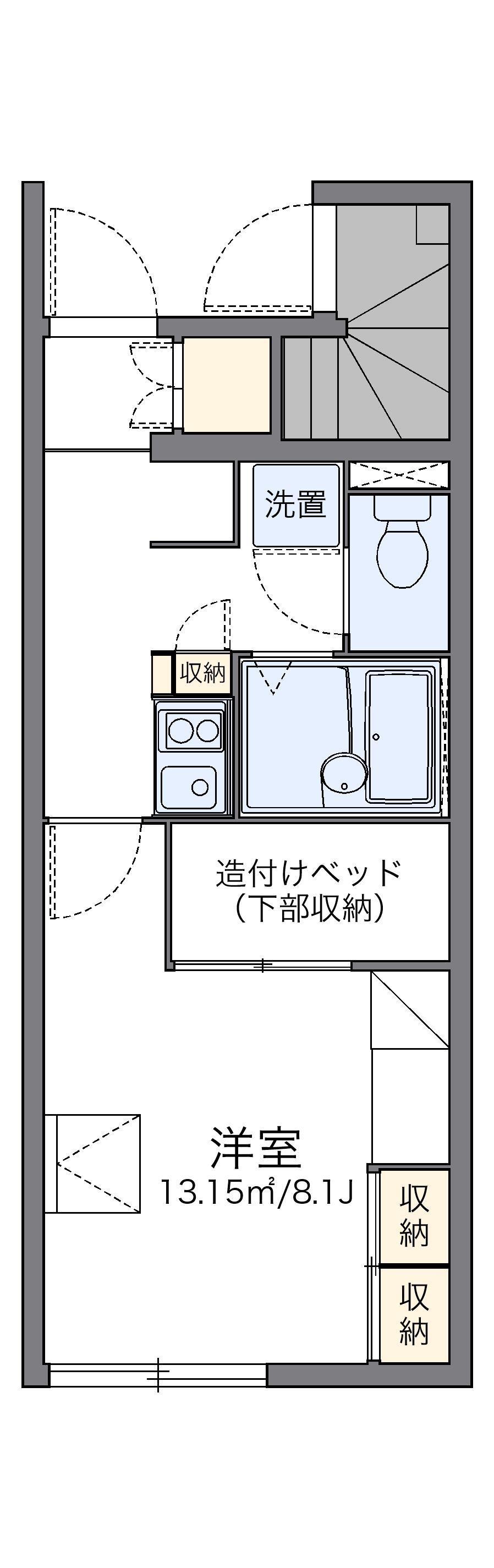 レオパレスCAMELLIA(1K/1階)の間取り写真