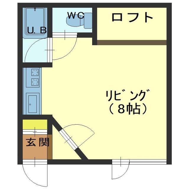 イースト VILLAGE APARTMENT(ワンルーム/2階)の間取り写真