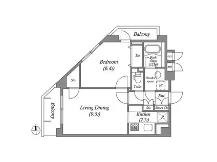 レジデンス新蒲田スクエア(1LDK/6階)の間取り写真
