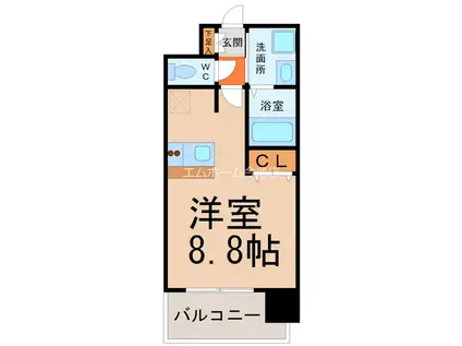 プレサンス桜通グレイス(ワンルーム/4階)の間取り写真