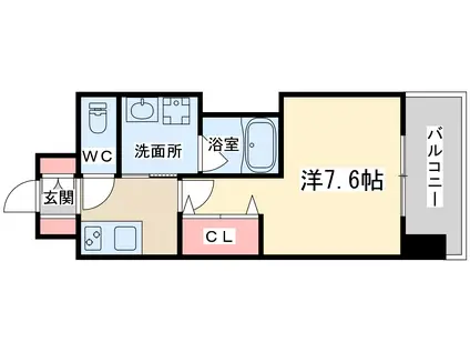 クオーレ(1K/8階)の間取り写真