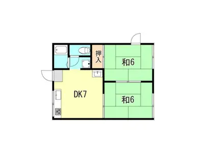ハイツ野々上(2DK/2階)の間取り写真