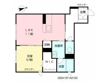 シャーメゾン フォルジュロン(1LDK/1階)の間取り写真