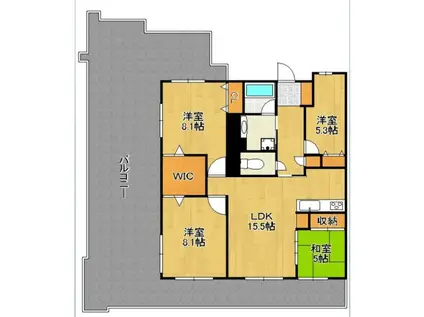 サンパーク折尾学園の丘ノースリッジ(4LDK/9階)の間取り写真