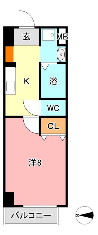アルバ鹿田(1K/6階)の間取り写真