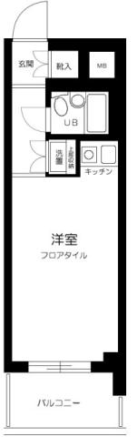 モナークマンション柿の木坂(ワンルーム/1階)の間取り写真
