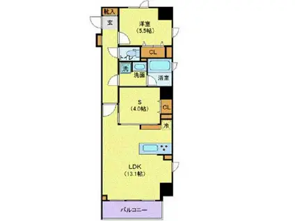 レーヴ半蔵門(1SLDK/2階)の間取り写真