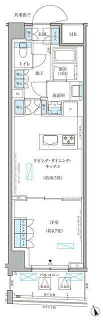 パークアクシス文京本郷(1LDK/2階)の間取り写真