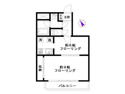 ベルマーレ学芸大(1LDK/4階)の間取り写真