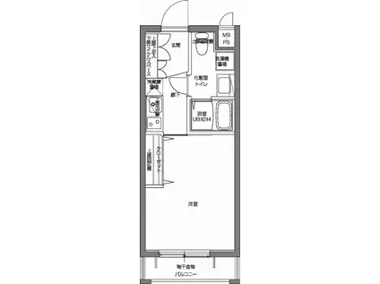 パティーナV代々木上原(1K/2階)の間取り写真