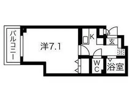 ベルシティ台原パーク(1K/2階)の間取り写真