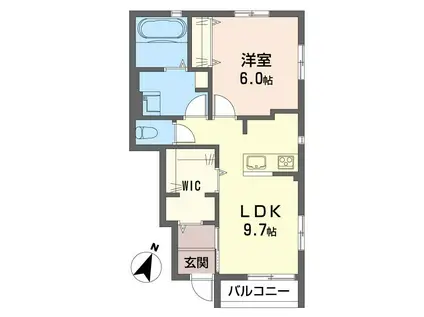 テサールム(1LDK/1階)の間取り写真