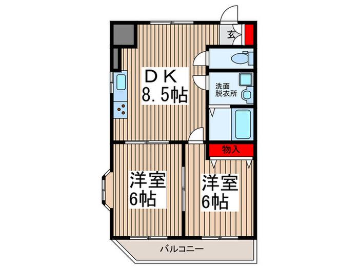 第2佐川ビル(2DK/3階)の間取り写真