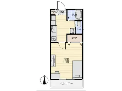 ウエストガーデンII(1K/3階)の間取り写真