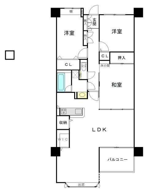 米ケ袋パークスクエア広畔(3LDK/3階)の間取り写真