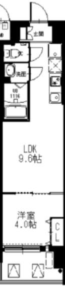AND TERACE 文の里(1LDK/2階)の間取り写真