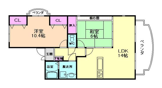 RIVERJOINTII(2LDK/2階)の間取り写真