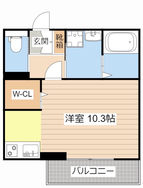 シャーメゾン サンライズ(ワンルーム/2階)の間取り写真