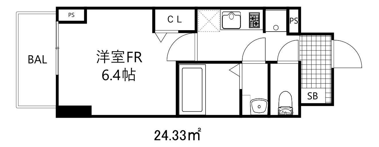 クレストタップディータ神戸西パークフロント(1K/14階)の間取り写真