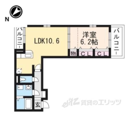 アルティミーノⅠ(1LDK/2階)の間取り写真