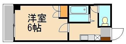 優花ハイツ(1K/4階)の間取り写真