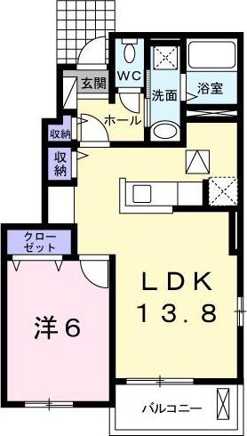 ラフレーズM II(1LDK/1階)の間取り写真