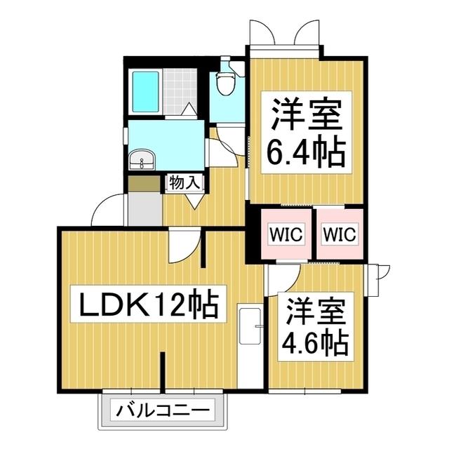 メゾンクレール原II B(2LDK/1階)の間取り写真