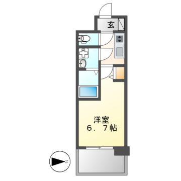 S-RESIDENCE上前津(1K/3階)の間取り写真