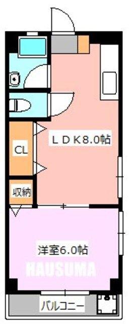 ハイツ高康(1LDK/3階)の間取り写真