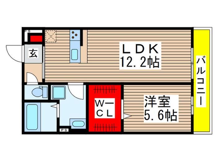 リブリ・アレイ浜野(1LDK/1階)の間取り写真