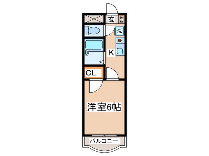 ヒルズL・R(1K/3階)の間取り写真