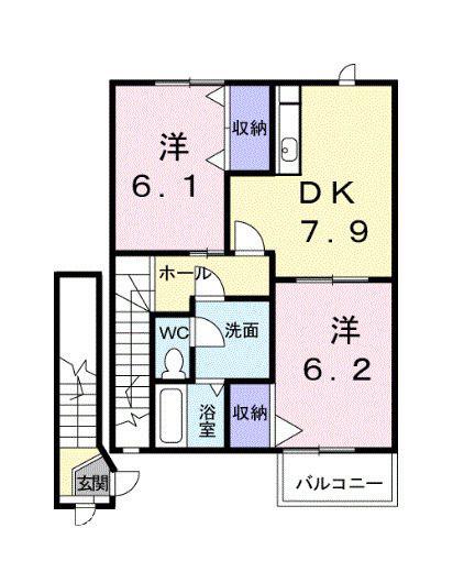 パークサイド99(2DK/2階)の間取り写真
