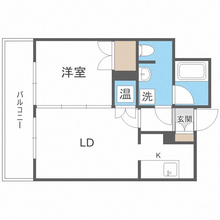 ラフィネタワー札幌南3条(1LDK/19階)の間取り写真