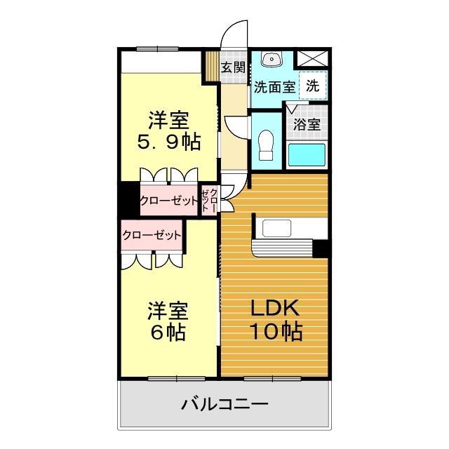 コーポプロキオン(2LDK/2階)の間取り写真