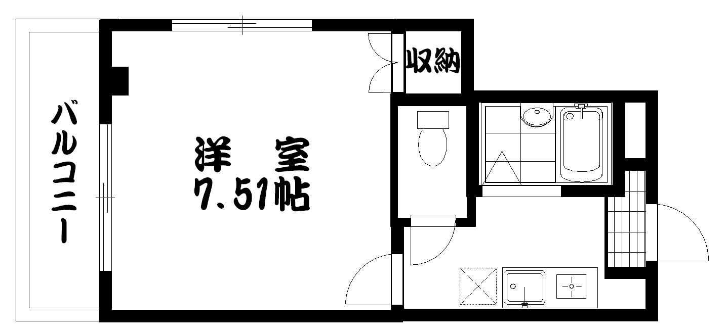 サンハイム松本(1K/2階)の間取り写真