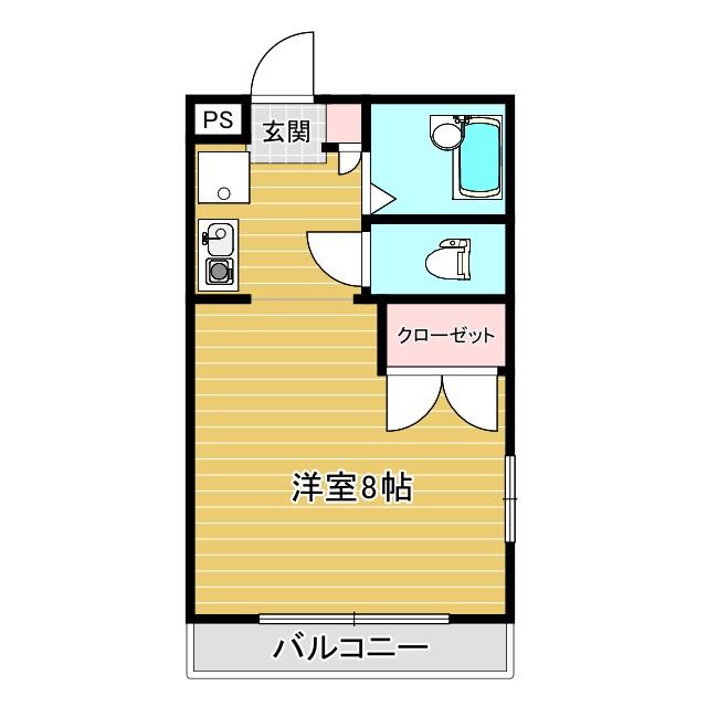 スパシオ徳行(ワンルーム/1階)の間取り写真