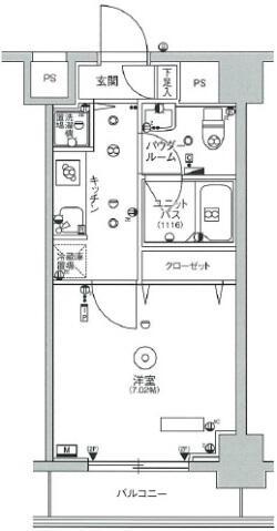 スカイコートパレス大島(1K/5階)の間取り写真