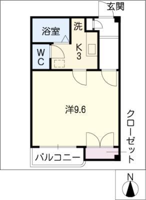 サンビレッジ(1K/2階)の間取り写真