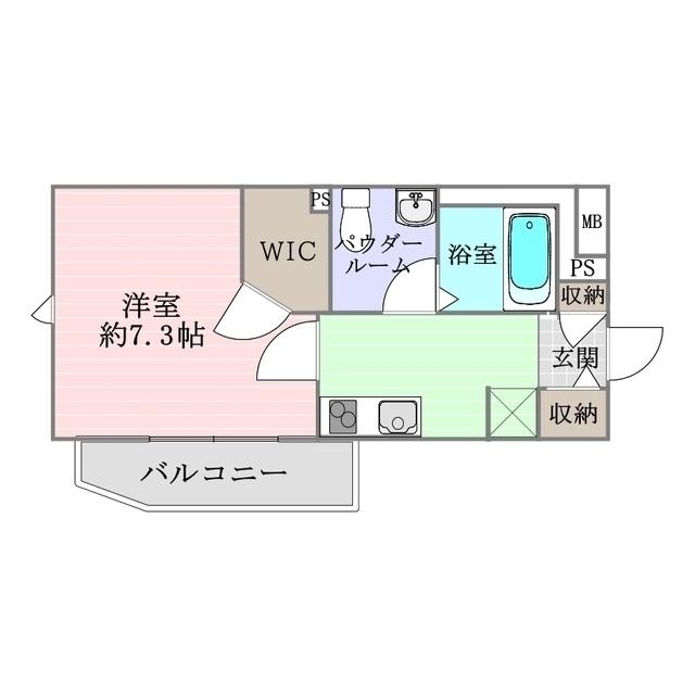 シュライン(1K/2階)の間取り写真