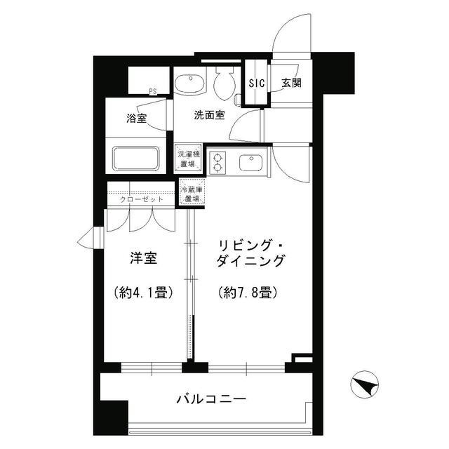 ポルトパルティーレヨコハマ(1DK/5階)の間取り写真