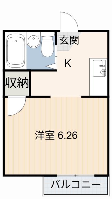 森ケ丘ハイツ(1K/2階)の間取り写真