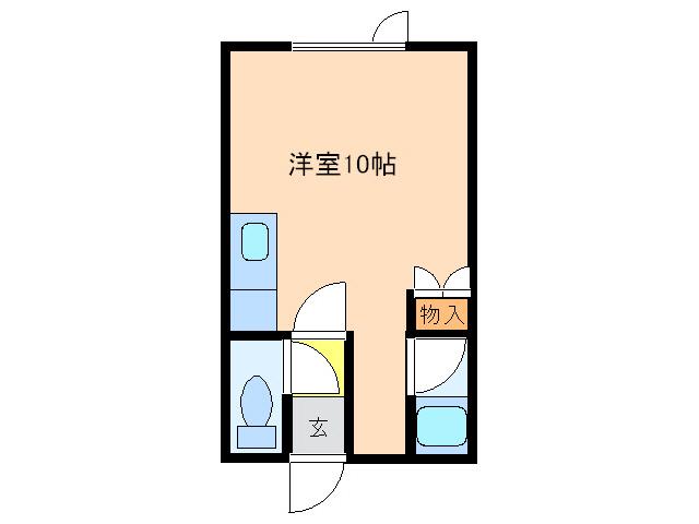ASハイツ S棟(ワンルーム/1階)の間取り写真
