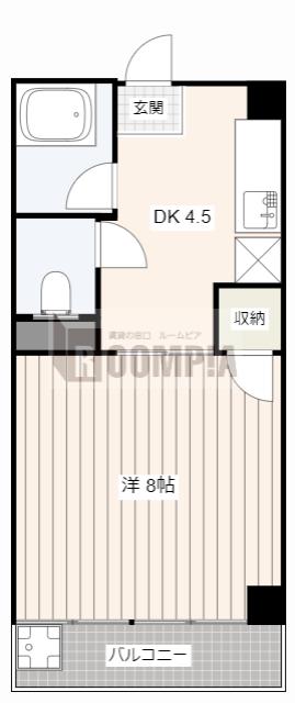 フェンリル穂積 B(1DK/2階)の間取り写真