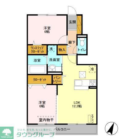 ルーエ雅(2LDK/1階)の間取り写真